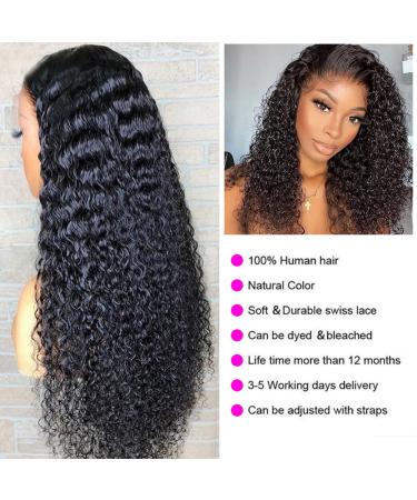 Mongolian Kinky Curly Lace Front Wig 16inch 13x4 HD Transparent Pre Plucked Human Hair Wig for Black Women - Buy Online on GoSupps.com