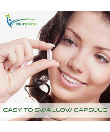 Multivita Green Tea Capsules - 90 x 480mg High Strength Extract - Powerful Antioxidant Supplement - Vegan Friendly - Buy Online on GoSupps.com