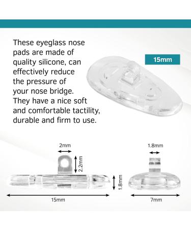 Buy Eyeglass Nose Pads - Screw-In Silicone Teardrop Shape | Pack of 10 Pairs (15mm) | Sports World Vision - Buy Online on GoSupps.com