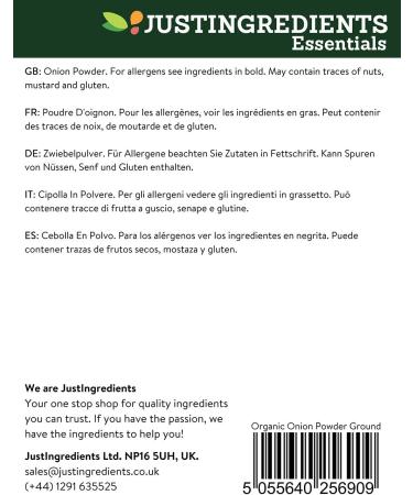 JustIngredients Organic Onion Powder 1kg - Essential Ingredient for Cooking - Buy Online on GoSupps.com