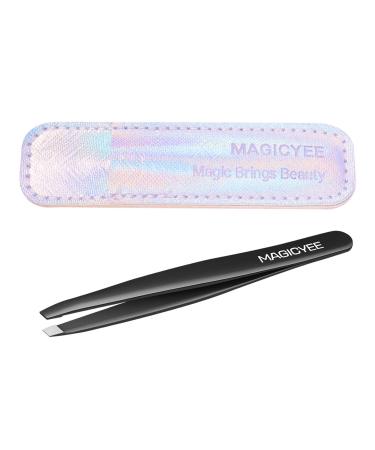 Tweezers for Eyebrows- MagicYee Professional Tweezers For Women/Men Tweezers Precision for Ingrown Hair and Facial Hair Removal, Splinter Brow Remover Tools, Tick Remover Tool Gifts -Black