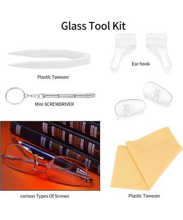 Complete Glasses Repair Set | 500-Piece Toolkit with Screws Nose Pads Tweezers & Micro Screwdriver - Ideal for Eyeglasses & Sunglasses - Buy Online on GoSupps.com