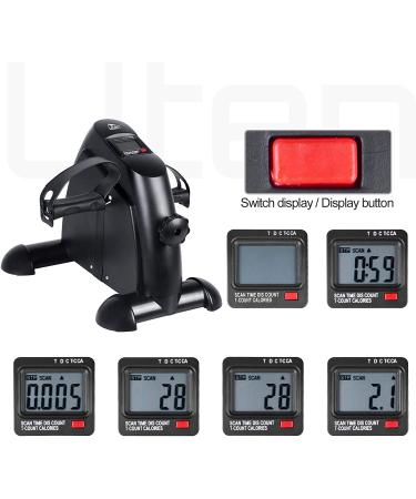 Uten Mini Exercise Bike Under Desk - Portable Arm & Leg Peddler with LCD Screen - Cool Black - Buy Online on GoSupps.com