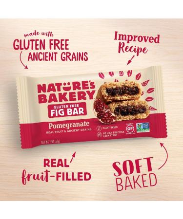 Nature's Bakery Gluten Free Fig Bars Pomegranate - 12 Twin Packs (24 Bars) Vegan Snacks Non-GMO - Buy Online on GoSupps.com