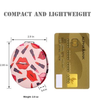 YTZJ Direct Premium Compact Vanity Mirror Gifts for Girls Women Beauty Stylish Travel Folding Makeup Mirrors for Wallet Purse Pocket Handbag Portable Double-Sided Magnifying Cosmetic Mirror Red - Buy Online on GoSupps.com