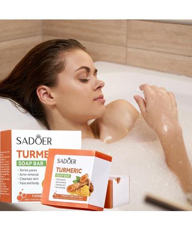  Kixolazr Turmeric soap organic ginger soap turmeric lightening soap pure hand soap turmeric purifying soap for face and body - Buy Online on GoSupps.com