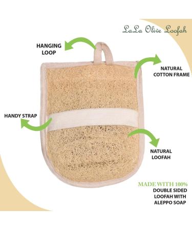 Organic Aleppo Soap Bar with Loofah | 86% Olive & Laurel Oil | Vegan All-Natural for Body Face Hands & Hair - Buy Online on GoSupps.com
