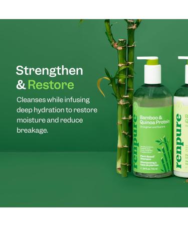 Renpure Bamboo & Quinoa Shampoo - Plant-Based Hair Restore Hydrate & Strengthen for Damaged Hair - 24 Fl Oz - Buy Online on GoSupps.com