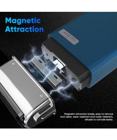 Buy Sejoy Portable Electric Razor for Men | IPX7 Waterproof Toothed & Mesh Blades Magnetic Adsorption | Best Mini Electric Foil Shaver - Buy Online on GoSupps.com