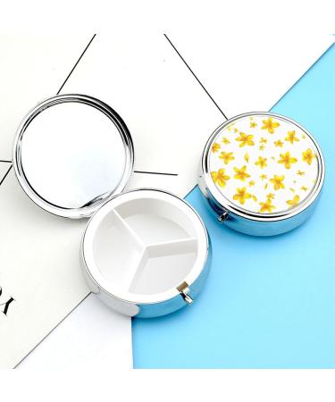 Yellow Osmanthus Travel Pill Box - 3 Compartment Portable Organizer for Purse & Pocket - Buy Online on GoSupps.com
