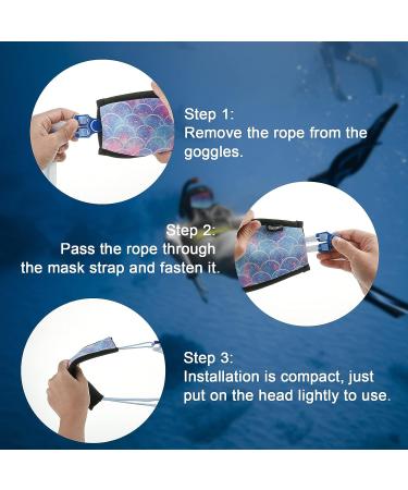 Reflective Neoprene Mask Strap Cover for Dive & Snorkel Masks - Hair Protector Wrap for Water Sports - Buy Online on GoSupps.com