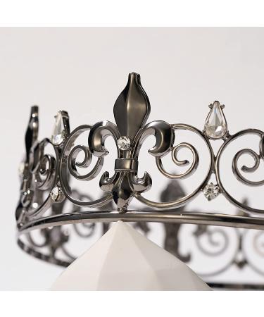 SWEETV Gothic King Crown - Metal Tiara for Men | Goth Prince Party Hat & Halloween Costume Accessory - Buy Online on GoSupps.com
