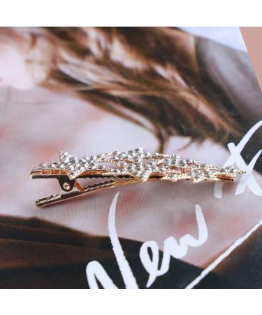 Allereya Rhinestone Star Hair Barrette Crystal Wedding Hair Barrette Gold Cz Cluster Star Head Clip Crystal Headpieces Bridal Hair Accessories for Women and Girls (Gold) - Buy Online on GoSupps.com
