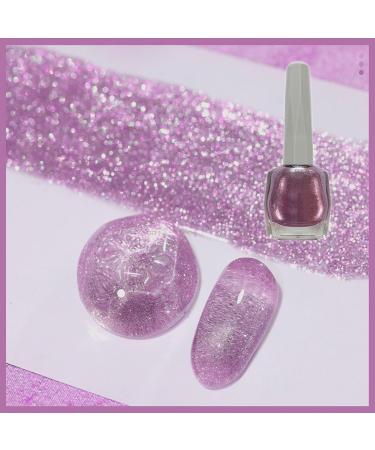 Purple Glitter Nail Polish Champagne Silvery Holographic Quick Dry Nail Varnish Shimmering Shining Long Lasting No Need Cure Sparkly Large Volume 12ML Nail Polish DIY Nail Art Gift for Women - Buy Online on GoSupps.com