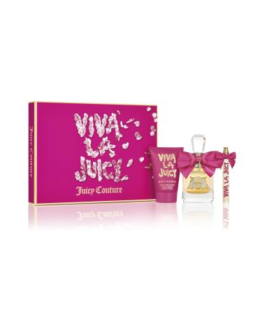 Juicy Couture Viva La Juicy Eau De Parfum Women's Perfume Valentine's Day Gift for Her Notes of Mandarin Gardenia & Caramel Floral & Sweet EDP Spray 2.64 Fl Oz (Pack of 3) Viva La Juicy