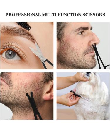 Facial Hair Grooming Scissors for Men & Women - Rounded & Curved Eyebrow Trimming Tool for Nose, Beard, Mustache, Eyelashes & Ear Hair - Buy Online on GoSupps.com
