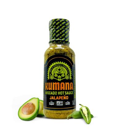 Kumana Avocado Hot Sauce, Jalapeo. A Keto Friendly Hot Sauce made with Ripe Avocados and Chili Peppers. Ketogenic and Paleo. Sugar Free, Gluten Free and Low Carb. 13.1 Ounce Bottle.