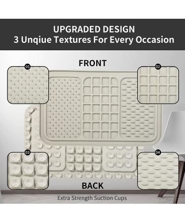 Silicone Licking Mat for Dogs and Cats - Boredom & Anxiety Relief, Slow Feeder Dog Food Mat - Beige, 3 Interactive Puzzles - Buy Online on GoSupps.com