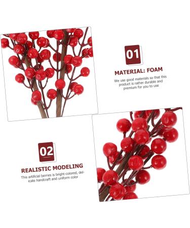 ABOOFAN 12 Pcs Christmas Red Fruit Holly Berry Picks Christmas Tree Stems Red Berry Picks Floral Artificial Plants Realistic Berry Branch Decor Artificial Flower High Simulation Foam - Buy Online on GoSupps.com