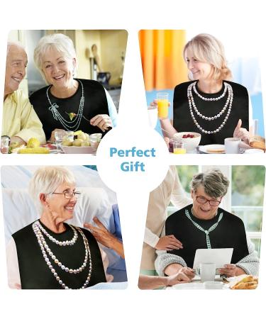 LoLosue 3Pcs Women's Elderly Reusable Adult Bibs | Waterproof Mealtime Protectors with Crumb Catcher & Necklace Design - Buy Online on GoSupps.com