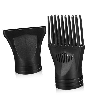 Healeved 2 Pcs Hair Dryer Nozzle Flat Hair Dryer Attachment Blow Dryer Attachment Hair Dryer Concentrator Nozzle Hair Dryer Accessories Accessory for Hairdryer Blow Dryer Comb