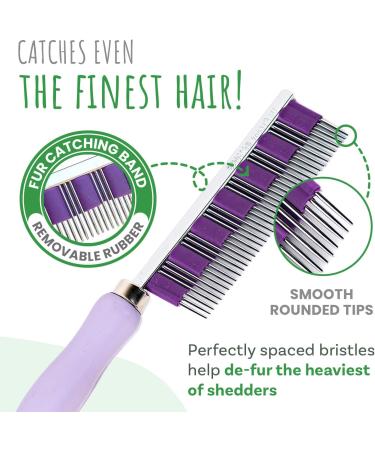 Small Pet Select Metal Hair Buster Comb for Dogs, Cats, and Rabbits - Grooming Tool with Removable Rubber Tine Sleeve - Buy Online on GoSupps.com