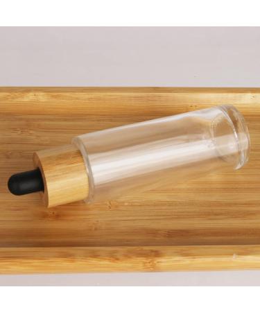COSIDEA 6 PCS empty 60ml / 2 oz clear glass bottles with wood bamboo dropper lids for serum and essential oil DIY cosmetics oils containers travel perfume droppers bottle container 60ml With Dropper - Buy Online on GoSupps.com