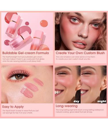 Liquid Blush & Contour Makeup Set - Soft Breathable Formula with Built-in Sponge | Perfect Gift Set (#Rouge 03 + Contour 01) - Buy Online on GoSupps.com