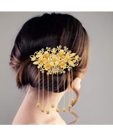 Lurrose Golden Hair Pin Chinese Wedding Decor Decor 1pc Gold Bridal Hair Comb Bridal Hair Piece Chinese Style Hairpin Tassel Hair Accessories for Party Bridal Hair Bridal Hair Clip - Buy Online on GoSupps.com
