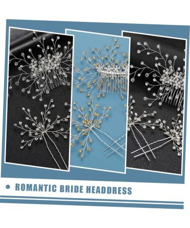 Ipetboom 3 Sets Bridal Headwear Wedding Diamond Comb Crystal Side Bridal Comb Compact Mirror Vintage Rhinestone Hair Comb Decor Women Hair Comb Women's European and American Zinc Alloy - Buy Online on GoSupps.com