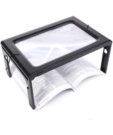 3X Magnifying Glass with LED Light Rectangular Handheld Magnifier Reading Magnifying Glass Foldable Reading Loupe Desktop for Elder Kids Vision