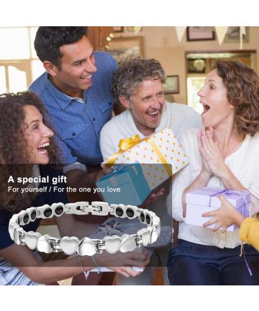 Jeroot Titan Magnet Hard Band - 4mm Zirconia Bracelet for Women | Adjustable Magnetic Bracelet with Gift Box (3500 Gauss) - Perfect Gift Idea - Buy Online on GoSupps.com