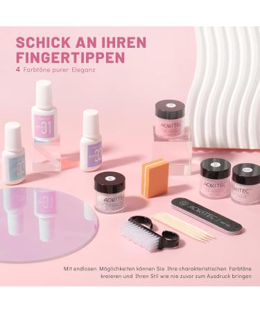 Aokitec 15-Piece Dipping Powder Nails Set - Pink Colors | Beginner-Friendly French Nail Kit | Perfect Gift for Women - Buy Online on GoSupps.com