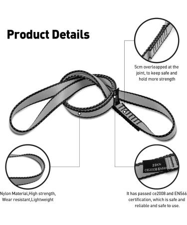 Buy Dasking 2-Piece Nylon Climbing Loop 18mm 23kN Climbing Rope - Versatile Climbing Sling for Outdoor Activities Yoga Hammock Abseiling | 60-120cm Gray - Buy Online on GoSupps.com