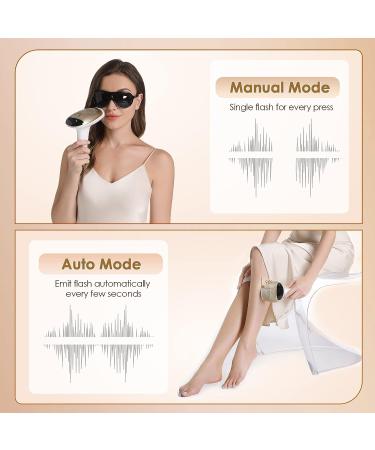 Yachyee 999,999 Flashes Laser Hair Removal Device for Women and Men - Permanent Painless IPL At-Home Hair Removal for Face, Armpits, Legs, Arms, Bikini Line - Includes Goggles (Gold) - Buy Online on GoSupps.com