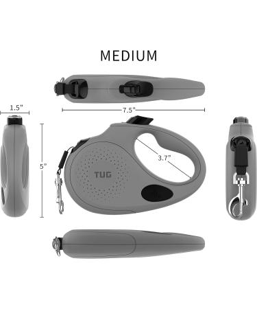 TUG Oval 360 Retractable Dog Lead w/ Integrated Waste Bag Dispenser - Medium Grey - Buy Online on GoSupps.com