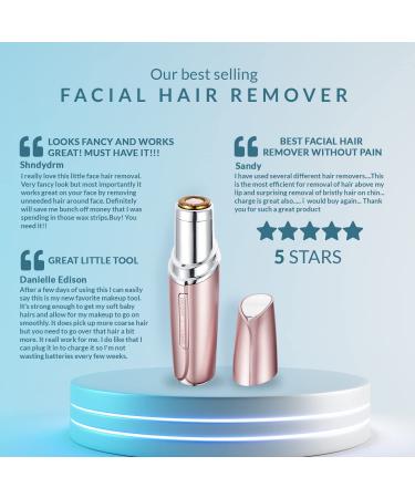 Yoove Facial Hair Removal for Women | Painless USB Rechargeable Electric Shaver & Bikini Trimmer (Rose) - Buy Online on GoSupps.com