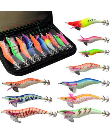 Croch 10 x Squid Jig Shrimp Lure for Tihtenfish Fishing Artificial Lure in Various Sizes