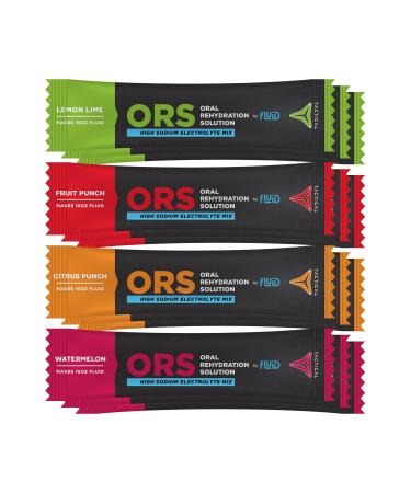 Fluid Tactical - ORS (Oral Rehydration Solution) Recover Faster Extreme Dehydration Electrolytes 12pack (4 Flavor Variety Pack) Variety - 3x4 Flavors