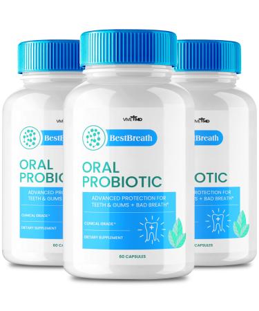 Best Breath Oral Probiotic - Best Breath Dental Probiotic for Teeth and Gums - Best Breath Advanced Supplement Pills for Healthier Teeth Gums & Bad Breath BestBreathe Oral Probiotic Reviews (3 Pack)