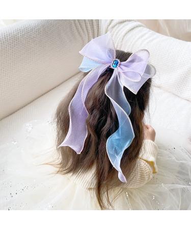 Colorful Ribbon Hair Bows Set for Girls - 5pcs Princess Bows Hair Barrettes with Alligator Clips - Kids & Teens Hair Accessories - Buy Online on GoSupps.com