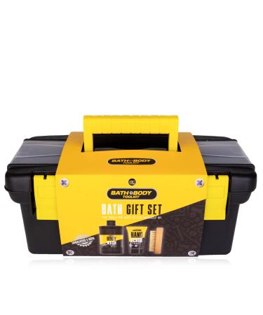 Accentra gift set bath + body toolkit for men 400ml shower gel 50ml hand peeling and wooden nail brush packed in a cool tool case packed in tool case - Buy Online on GoSupps.com