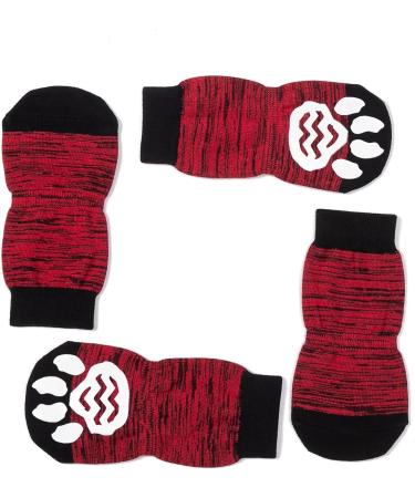 Shop Harfkoko Indoor Anti-Slip Socks for Dogs & Cats | 8 Sizes S-5XL | Silicone-Gel Paw Protection & Traction | Black & Red - Buy Online on GoSupps.com