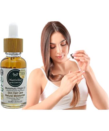Nativilis Murumuru Virgin Oil (Astrocaryum murumuru) Amazonian Rainforest Collection Benefits: Skin Hair Care Natural Moisturizer Less frizzy hair - Won t clog your pores 30ml Copaiba properties - Buy Online on GoSupps.com