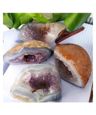 Natural Crystal Rough Natural Crystal Rough Natural Agate Rough Stone Raw Crystal Hole Cut Purple Cluster Crystal Ornaments