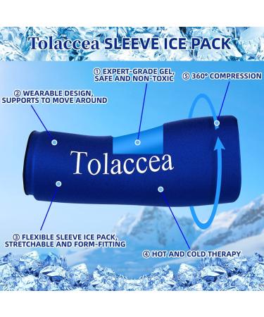 Tolaccea Hot Cold Therapy Ice Pack Sleeve - Reusable Gel Pack for Knee, Calf, Elbow - Medium Size, Blue - Buy Online on GoSupps.com