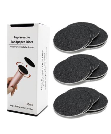 1 Box (60pcs) Replacement Sandpaper Pad Disks Discs (Extra Coarse 80 Grit) for Electric Foot File Callus Remover Machine Rough Surface