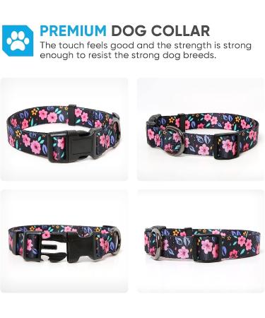 Heele Dog Collar for All Sizes - Adjustable & Comfortable Floral Collars for Puppies & Dogs | Robust Design | Shop Internationally - Buy Online on GoSupps.com