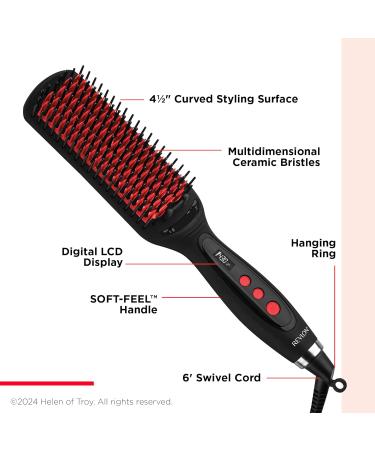 REVLON SmoothStay XL Straightening Brush | Coconut Oil-Infused Ceramic Hair Straightener for Shiny Smooth Frizz-Free Hair - International Shipping Available - Buy Online on GoSupps.com