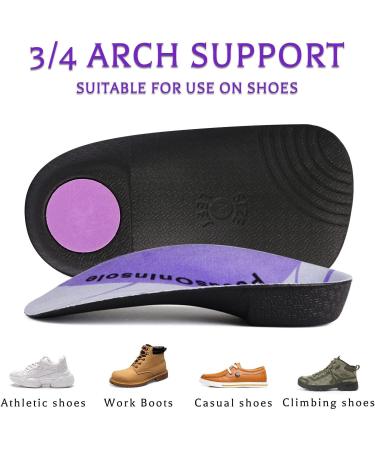 High Arch Support Insoles 3/4 Length Orthotic Inserts for Plantar Fasciitis Relief | Men's 6.5-8.5, Women's 7.5-9.5 | Flat Feet, Over-Pronation, Heel Spur Pain Relief - Buy Online on GoSupps.com